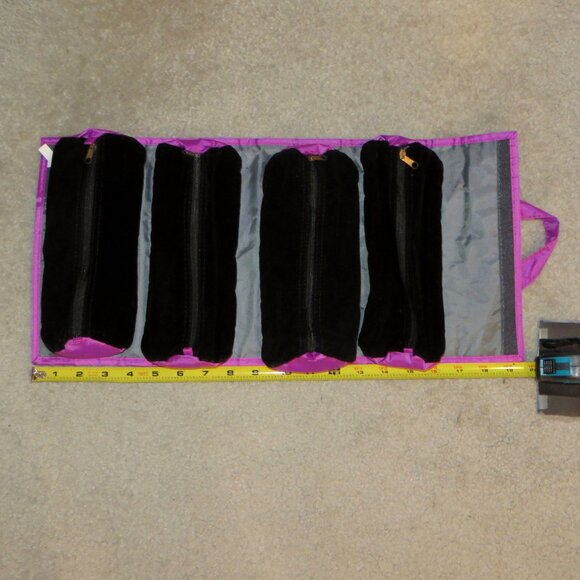 Joy Mangano JM New York Roll Up Makeup Beauty Jewelry Organizer - Purple Medium - Picture 6 of 15